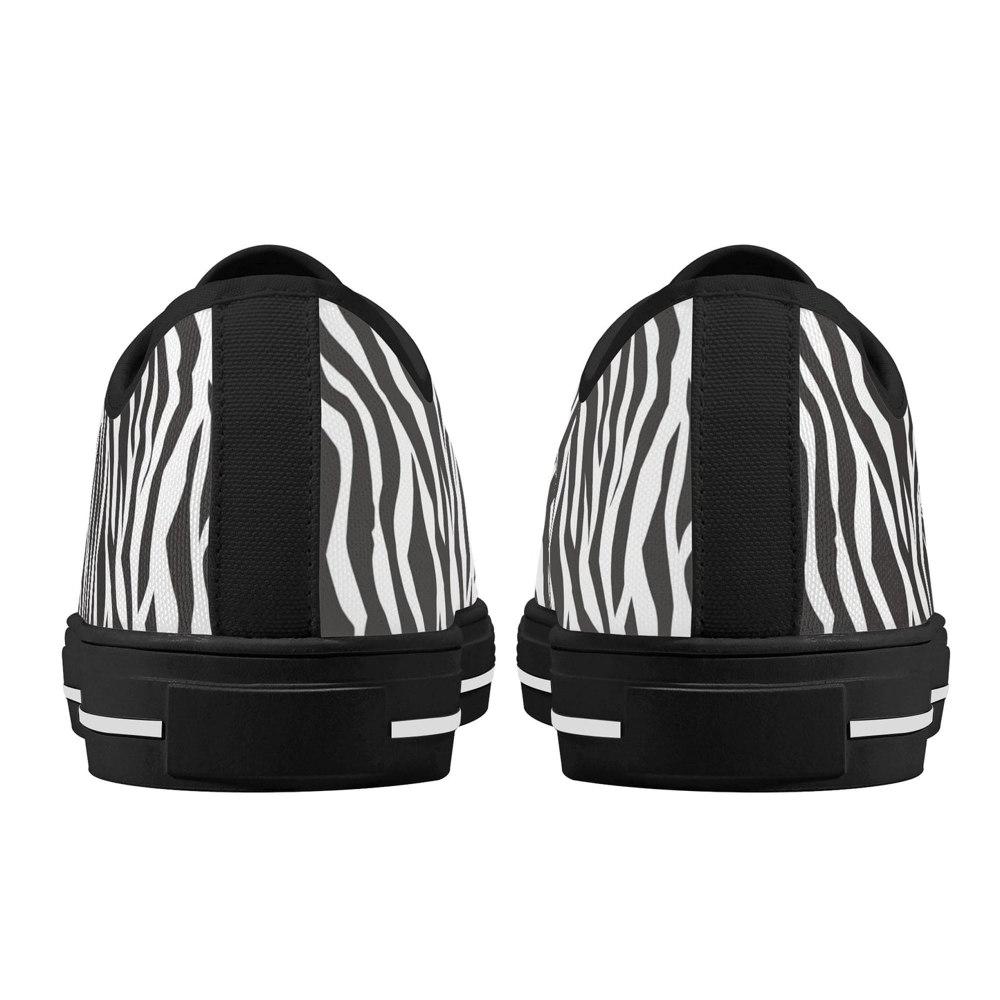 Low Top Zebra Print Canvas Shoes Black or White