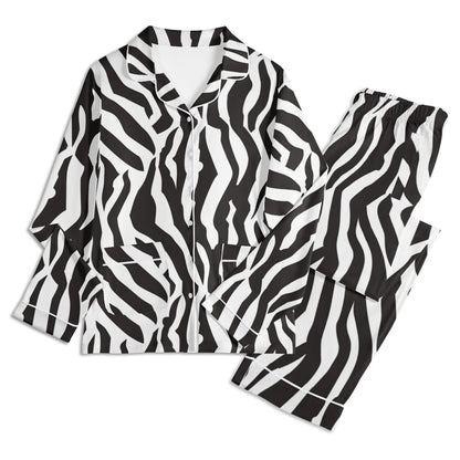 Zebra Print Pajama Shirt and Pants Set