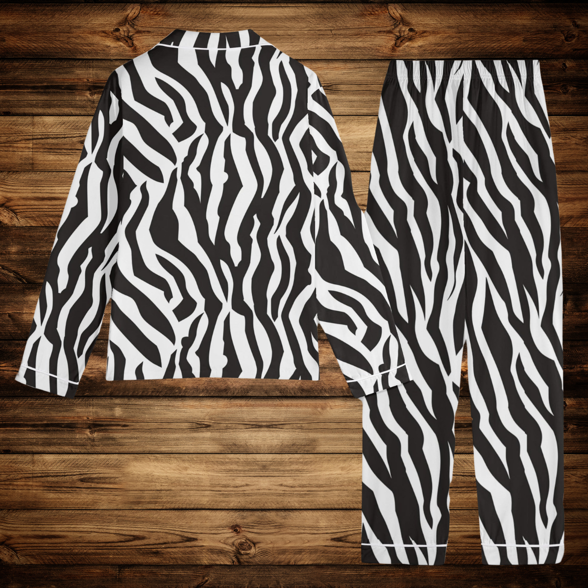 Zebra Print Pajama Shirt and Pants Set